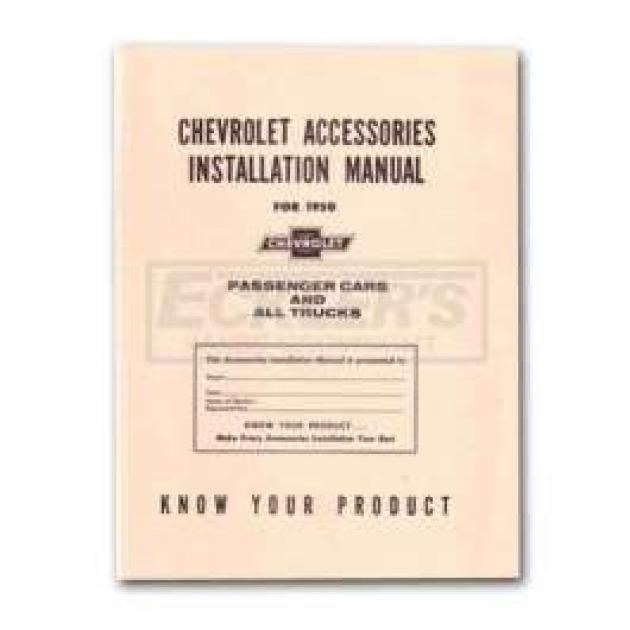 Early Chevy Accessories Installation Manual, 1950