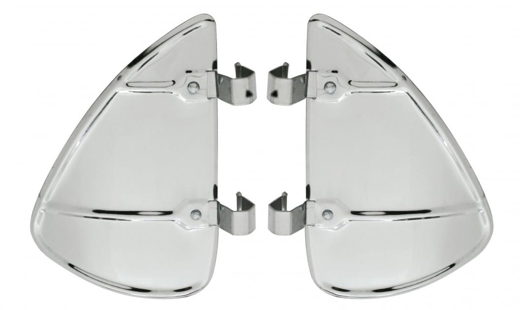 United Pacific Polished Stainless Steel Vent Window Breezies (Pair) C5014