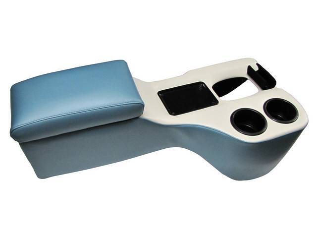 Saddle Cruiser Console, Aqua & White Sierra Grain Vinyl