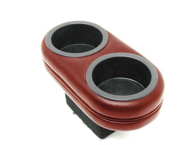 Plug and Chug Ash Tray Mounted Drink Holder, Red Corinthian Grain Vinyl