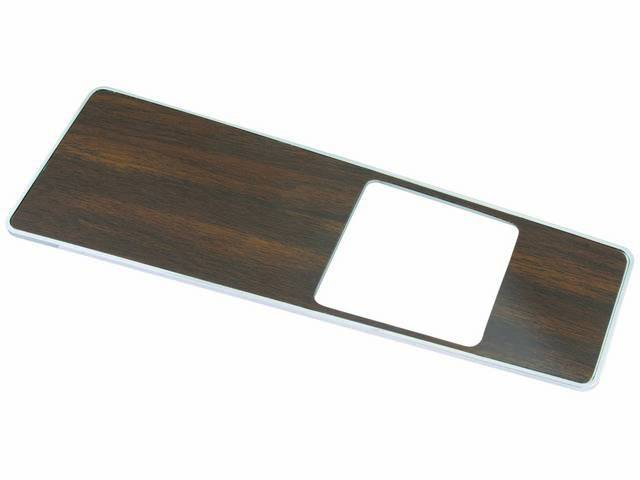 Console Trim Plate Insert, Deluxe interior, dark walnut