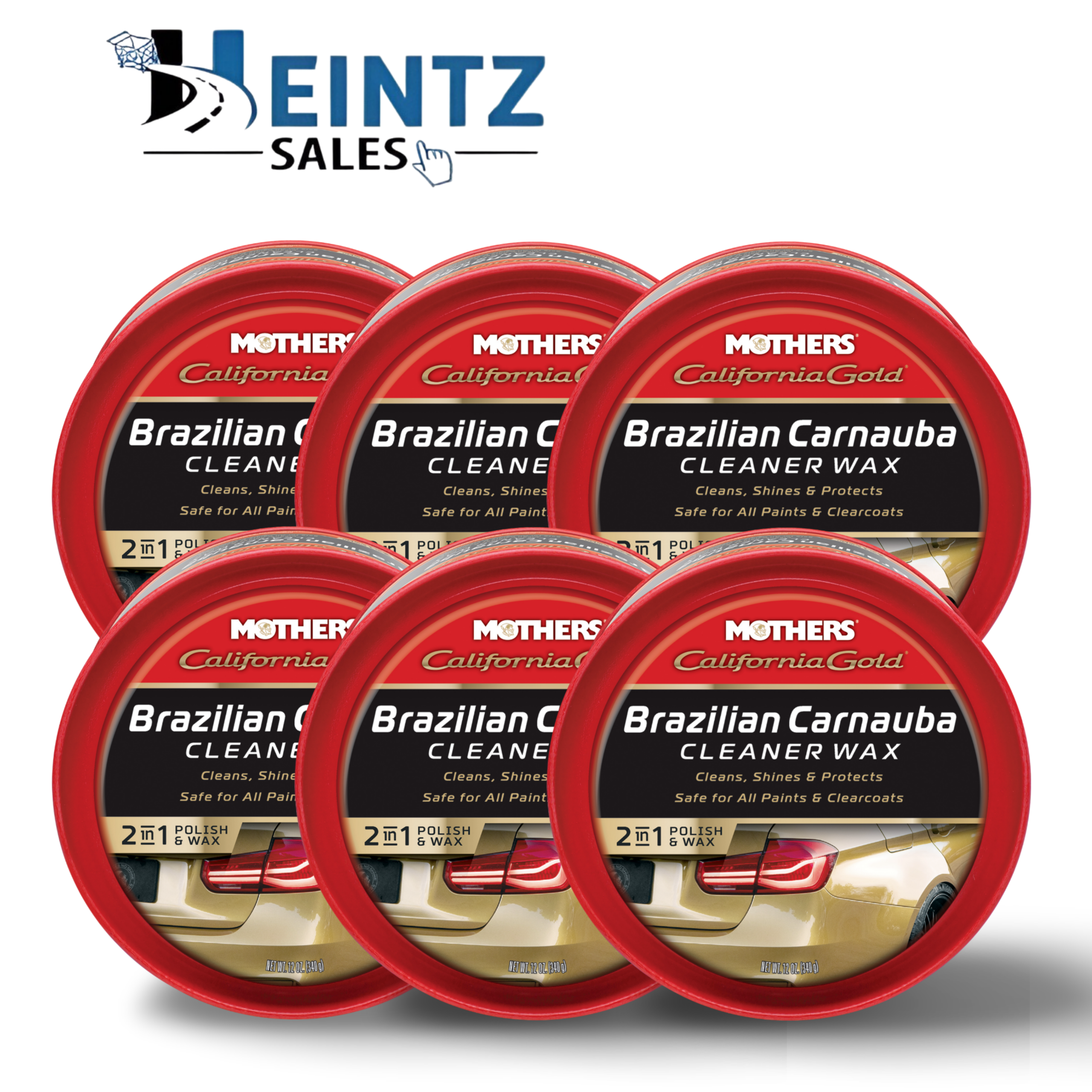 MOTHERS 05500 California Gold Brazilian Carnauba Cleaner Wax 6 PACK - Protect - 12 oz.