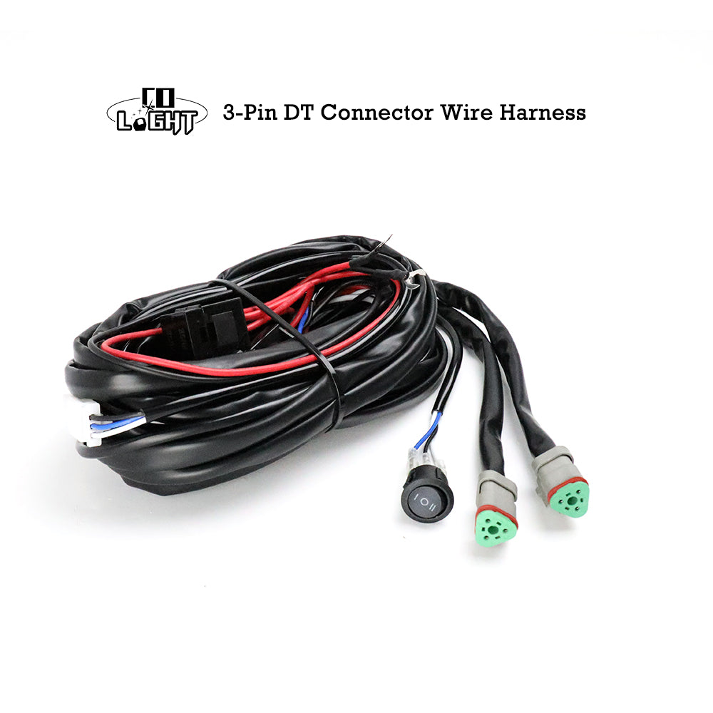 14AWG 3-Pin DT Wire Harness For High Power Driving Lights For Truck Jeep ATV UTV-2 Leads