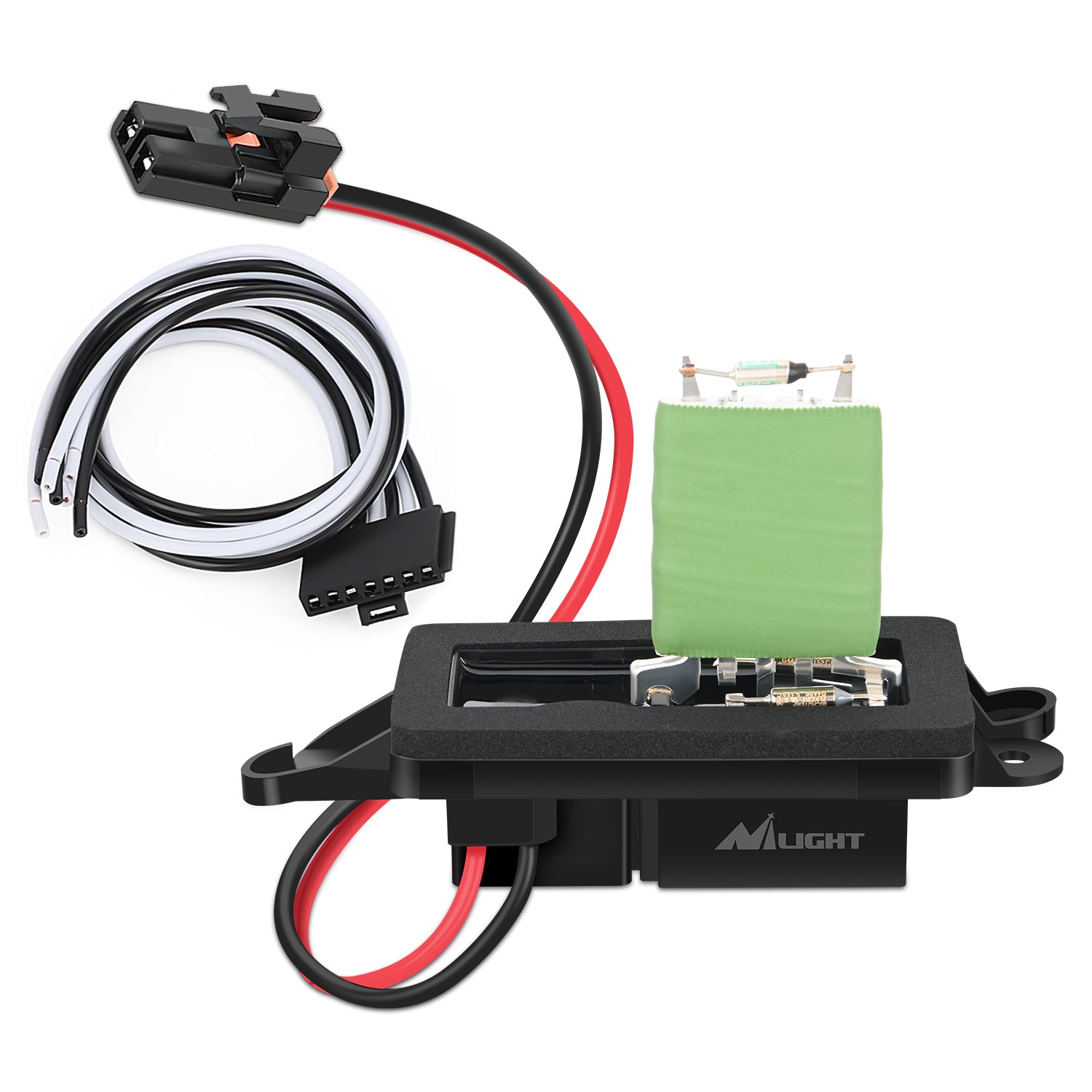 AC Blower Motor Resistor Kit with Harness Fit for Cadillac Escalade, Chevy Avalanche Silverado Suburban Tahoe, GMC Sierra Yukon 2003-2006 Replaces 89019088, 973-405, 15-81086, 22807123