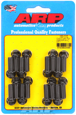 ARP 100-1112 Header Bolts 3/8" Hex Head - Black - Set of 16 - 1.00" UHL BBC/Ford