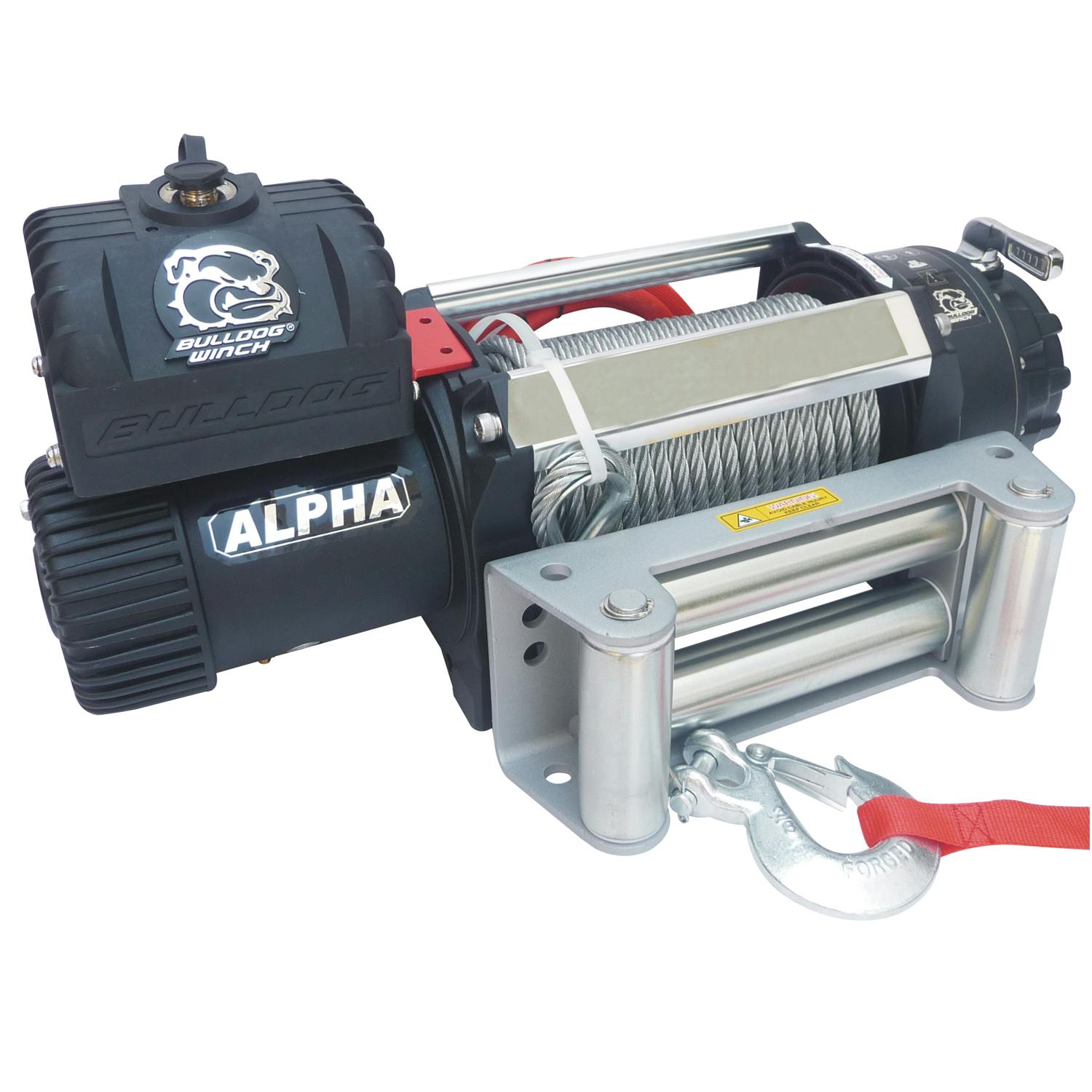 Bulldog Winch Co LLC 10047 15000lb Alpha Truck Winch, Wire rope, roller fairlead