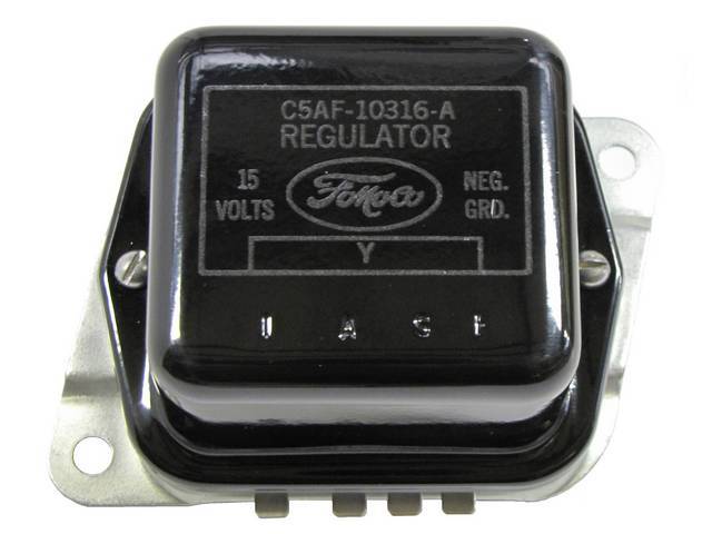 Alternator Voltage Regulator, FoMoCo, C5AF-10316-A, Black with Silver Ink