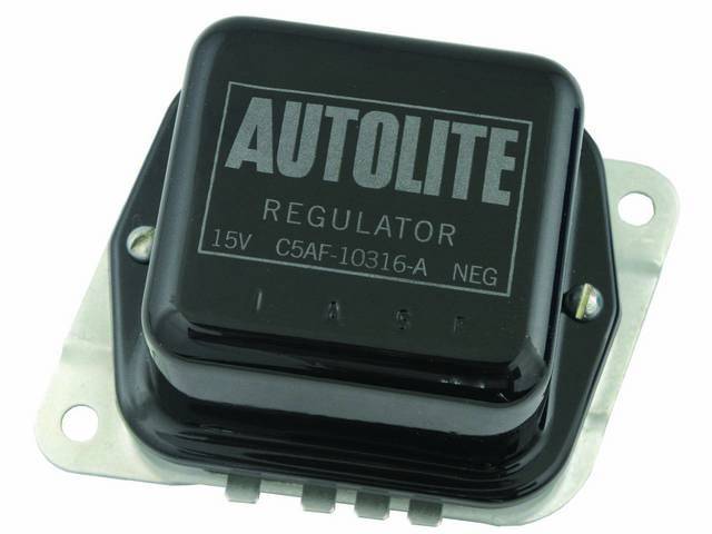 Alternator Voltage Regulator, Autolite, C5AF-10316-A, Black with Silver Ink
