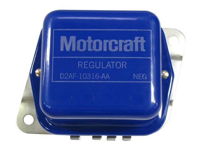 Alternator Voltage Regulator, Motorcraft, D2AF-10316-A, Blue with Silver Ink