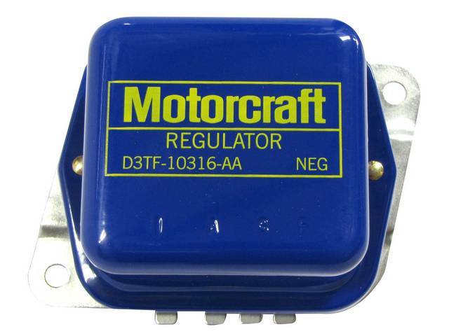 Alternator Voltage Regulator, Motorcraft, D3TF-10316-AA, Blue with Yellow Ink