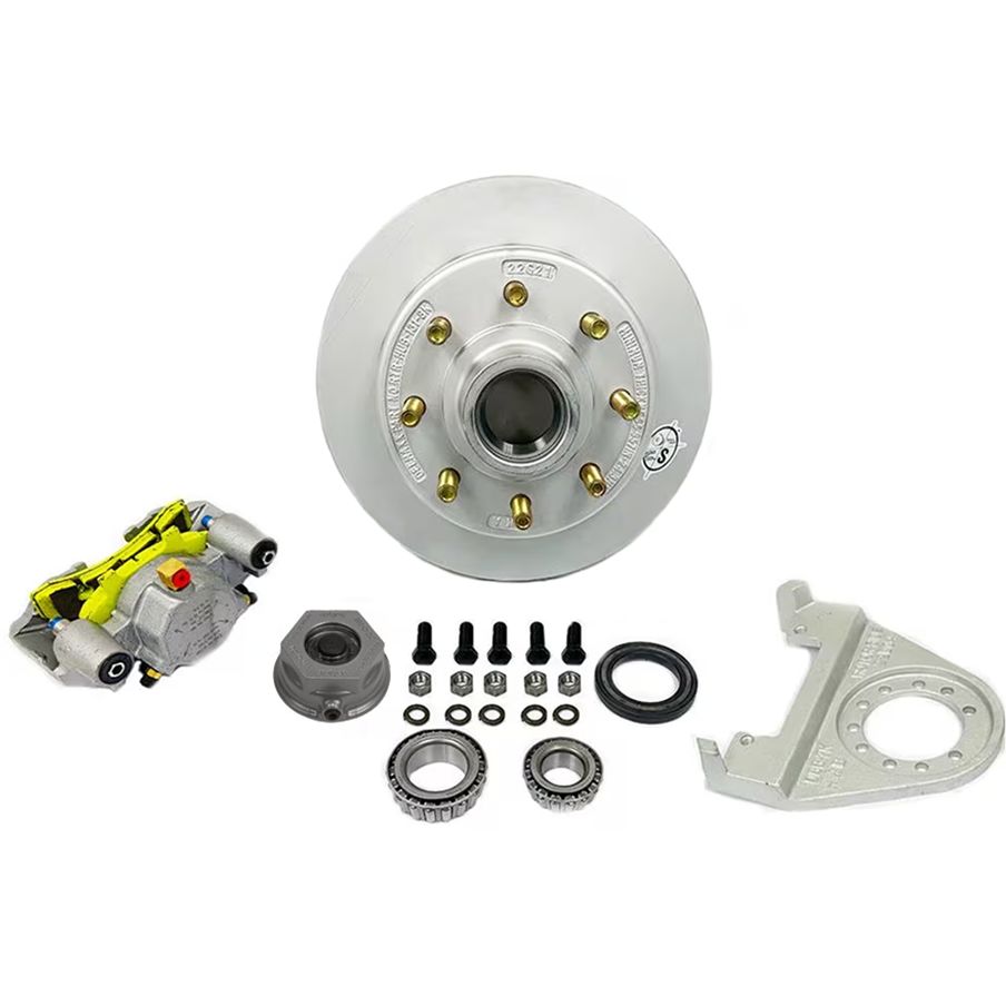 DeeMaxx 7,000 lbs. Disc Brake Kit with 5/8" Studs for One Wheel with Maxx Coating Caliper and Defender Aluminum Cap - DM7KMAXX580-F