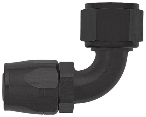 XRP 109004BB 90 Degree Non Swivel -4AN Female Hose End - Black Anodized - Each