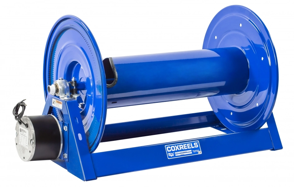 Coxreels1185-2028-AB-BYXXCompressed Air #6 Gast Motor Rewind Storage Hose Reel