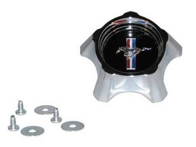 Styled Steel Wheel Center Cap, Mustang, Black