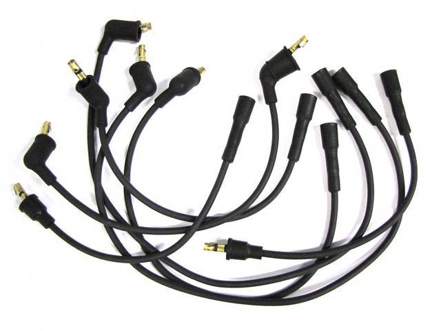 Pertronix Flame Thrower 7mm Spark Plug Wire Set, Black with Straight Boots