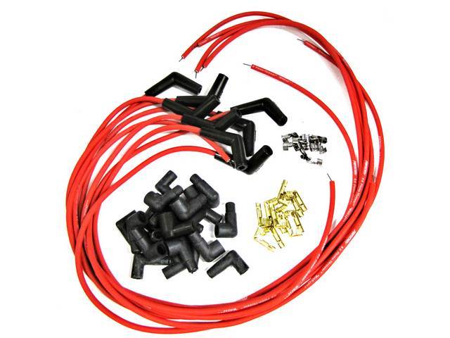 Pertronix Flame Thrower 8mm Spark Plug Wire Set, Red with 115 Boots