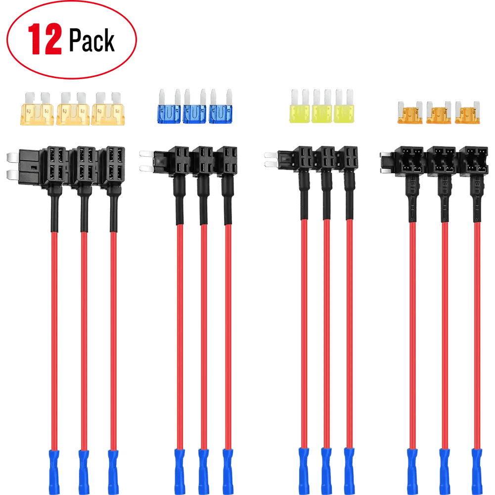 12Pcs 4 Types Add-A-Circuit Fuse Tap Standard Mini Micro2 Low Profile