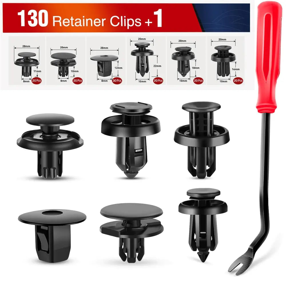 131 Pcs Front Fender Push-Type Retainer Fender Push-Type Retainer Front Bumper Push-Type Retainer Nylon For Honda Acura Accord Civic Odyssey CR-V