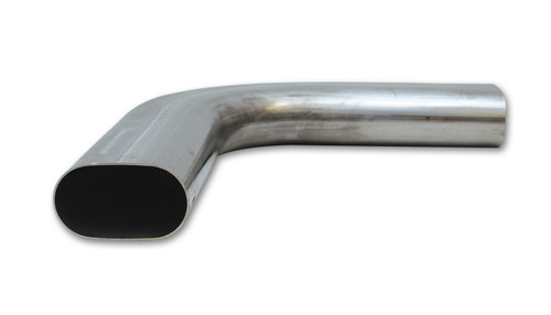 Vibrant 13191 90 Degree Mandrel Bend 304 Stainless Steel 3" Oval Tube - 6" Legs