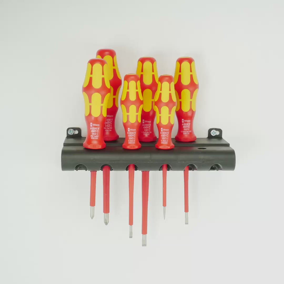 Wera 006145 VDE Insulated Slotted/Phillips Screwdriver Set + Rack