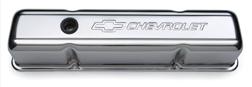 Proform 141-101 Small Block Chevy Chrome Valve Covers - Tall - Steel - No Baffle
