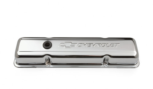 Proform 141-102 Small Block Chevy Chrome Valve Covers - Stock Height - Steel