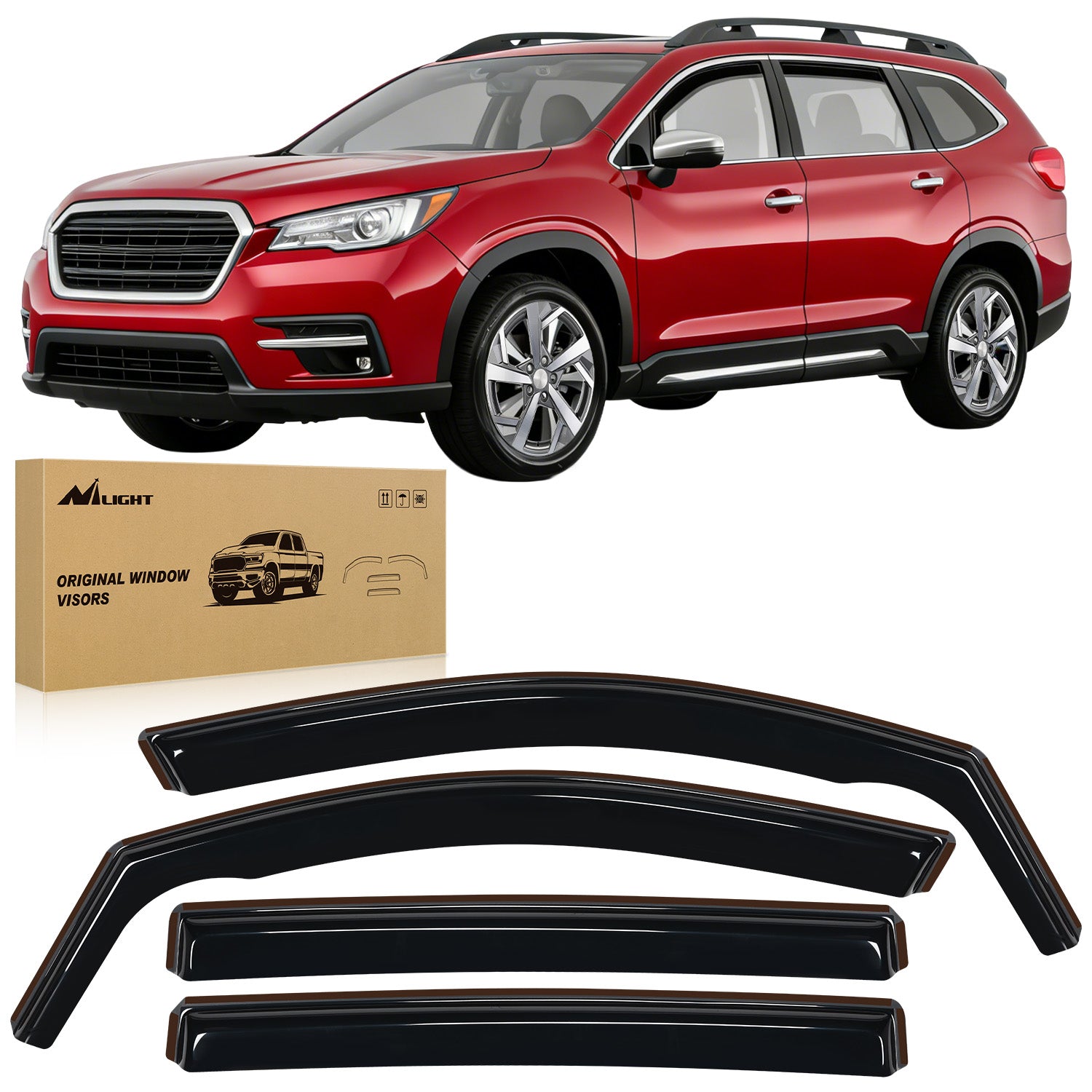 Vent Window Visors for Ascent 2019 2020 2021 2022 2023 2024, in-Channel Rain Guards, Original Window Deflectors-4PCS