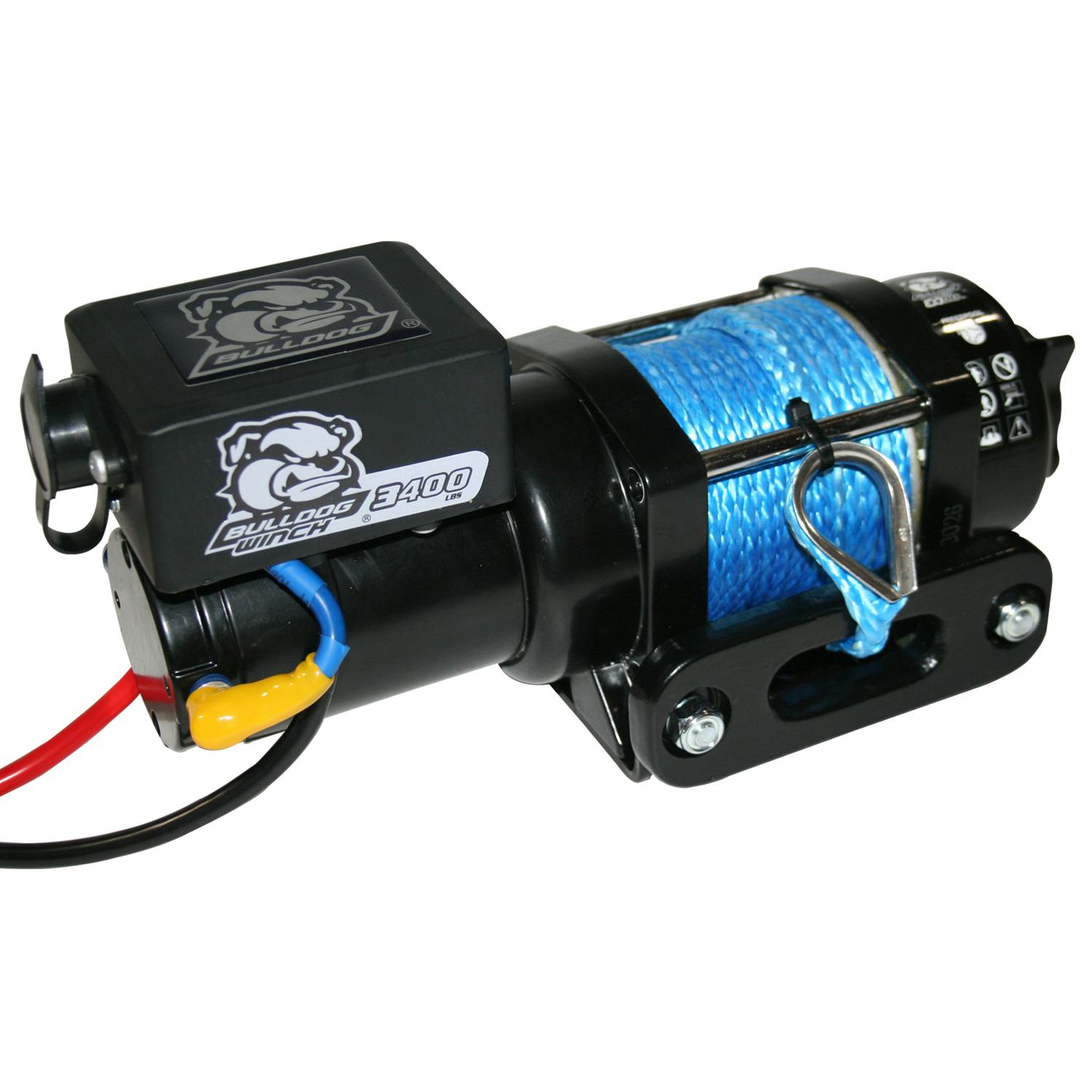 Bulldog Winch Co LLC 15018 3400lb Trailer/Utility Winch 50' Syn Rope, Hawse Fairlead, Mnt Plate