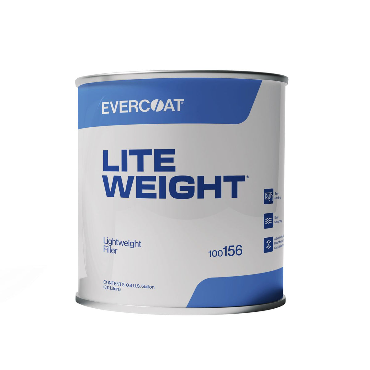Evercoat Lite Weight Professional Lightweight Body Filler 156 3 Liter Gray Liquid with Blue Cream