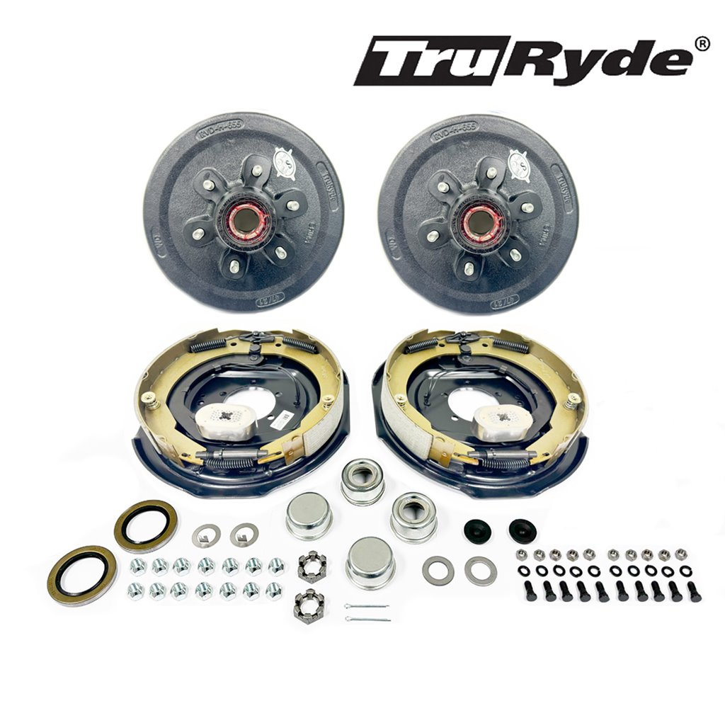 6-5.5" Bolt Circle 5,200 lbs. TruRydePre-Greased Trailer Axle Electric Brake Kit - PGBK13ELE-TRP
