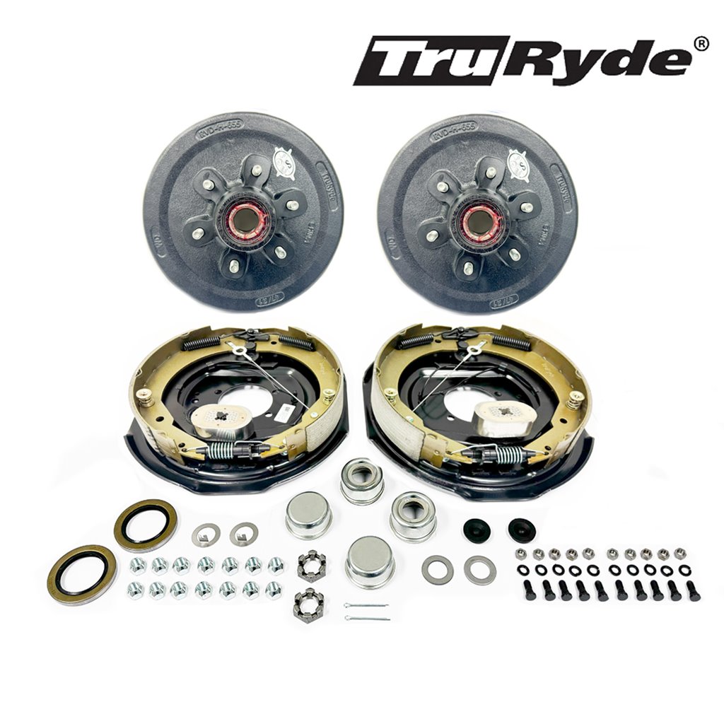 6-5.5" Bolt Circle 5,200 lbs. TruRydePre-Greased Trailer Axle Self-Adjusting Electric Brake Kit - PGBK13ELEAUTO-TRP