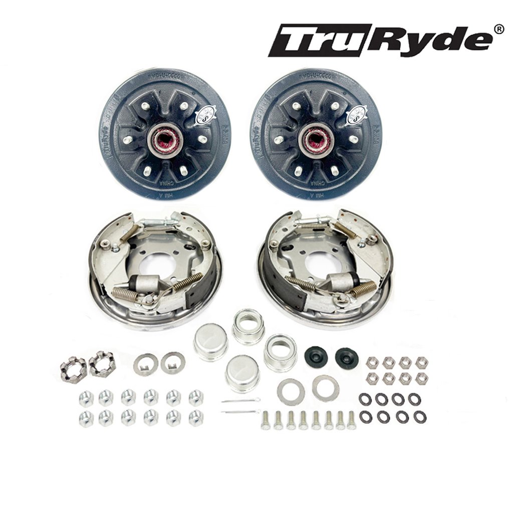6-5.5" Bolt Circle 3,500 lbs. TruRyde Pre-Greased Trailer Axle Hydraulic Brake Kit - PGBK655HYD-TRP
