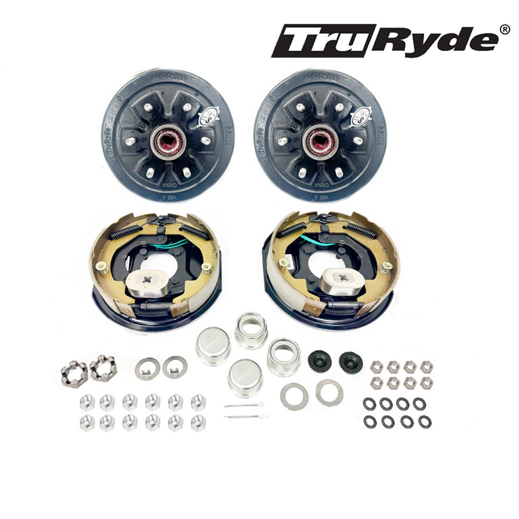 6-5.5" Bolt Circle 3,500 lbs. TruRyde Pre-Greased Trailer Axle Electric Brake Kit - PGBK655ELE-TRP