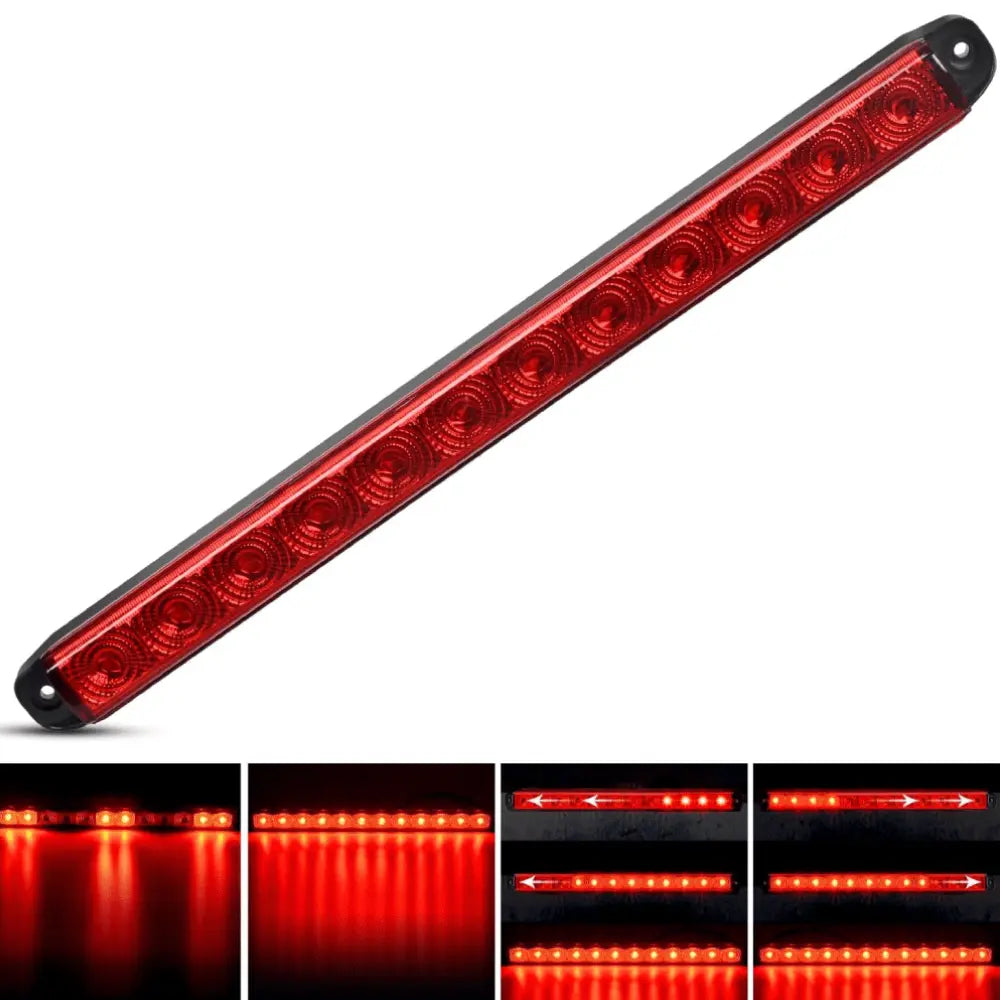 16 Inch 12 LEDs Red Trailer Light Bar