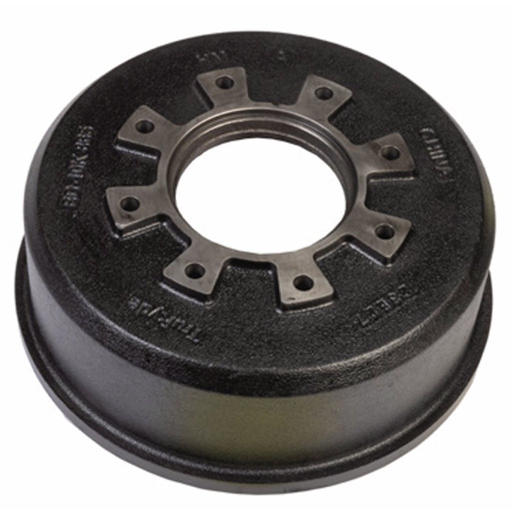 TruRyde 8-6.5" Bolt Circle 12-1/4" x 3-3/8" Trailer Drum for a 10,000 lbs. Short Spindle Trailer Axle - BD-10KSHT-865