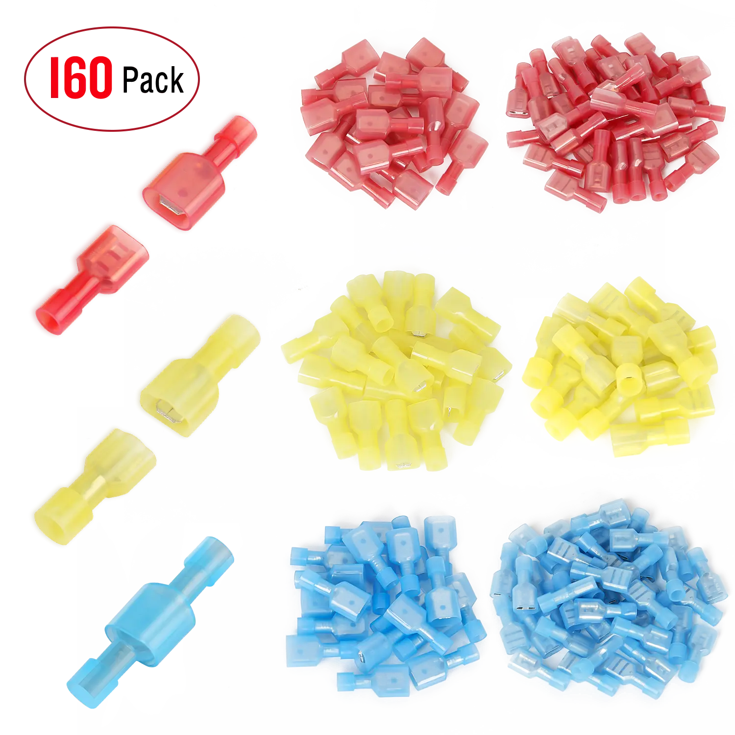 160Pcs Insulated Wire Crimp Terminal