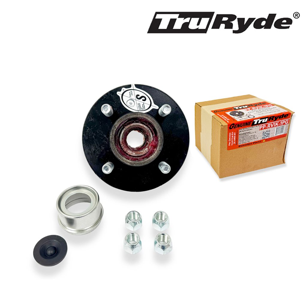 TruRyde Pre-Greased 4-4" Trailer Hub with Parts for a 2,500 lbs. Trailer Axle - PP-RVIK-1PG