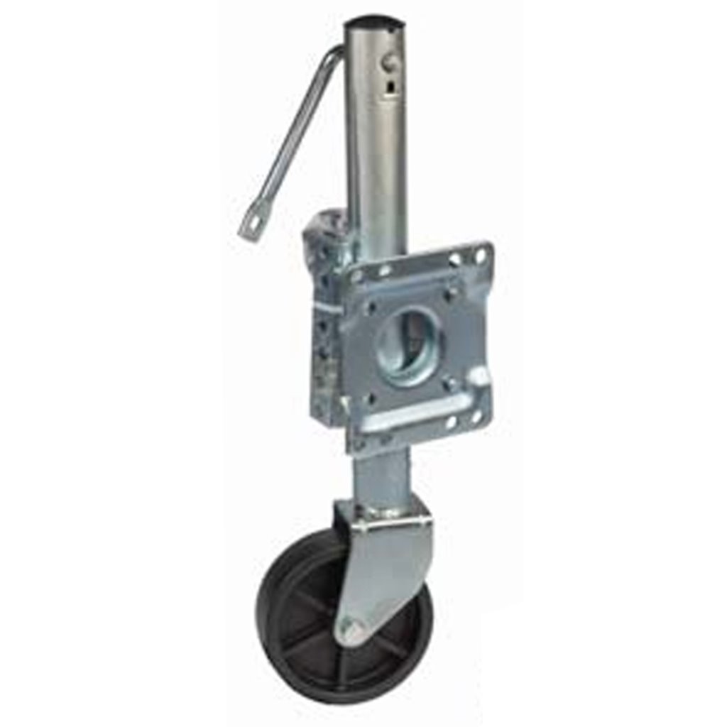 TruRyde 1,000 lbs. Side Wind Swivel Weld-On Zinc Coated Trailer Jack with 6" Caster - TR-JSWWM1K-10