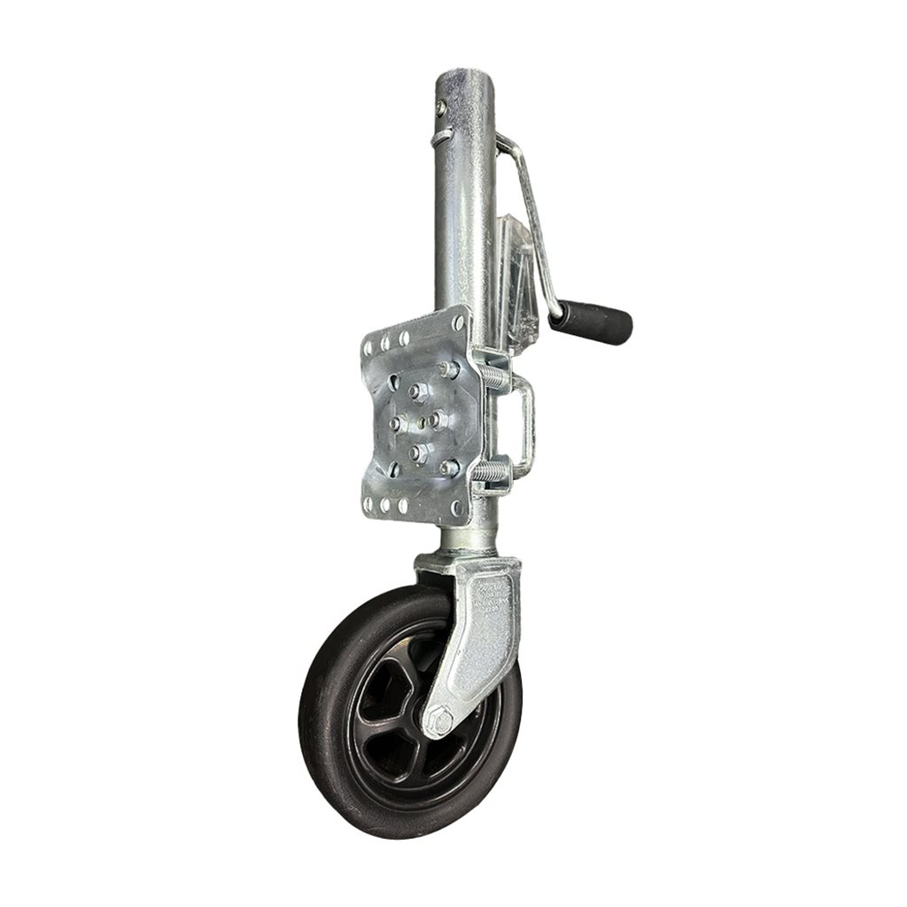 TruRyde 1,500 lbs. Side Wind Swivel Bolt-On Zinc Coated Trailer Jack with 8" Caster - TR-JSWBM1.5K-10