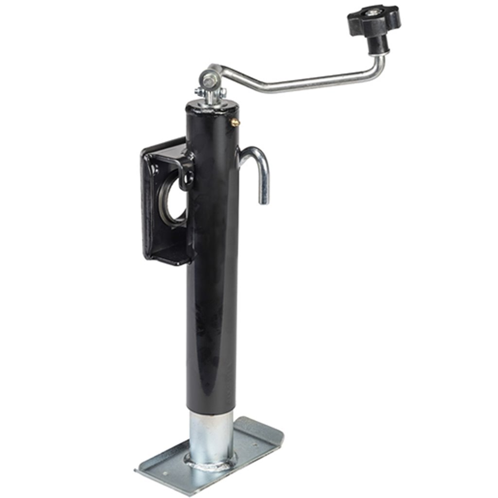 TruRyde 2,000 lbs. 10" Travel Top Wind Swivel Retaining Ring Mount Jack - TR-JTWR2K-10