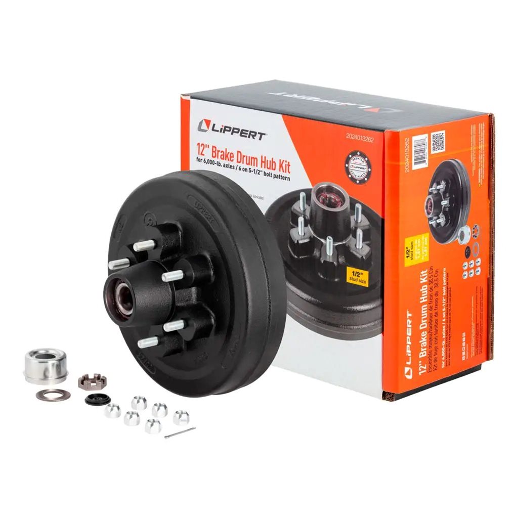 Lippert 12" Brake Hub Complete Kit with Installed Bearings, 6,000-lb. Axles - 2024013262