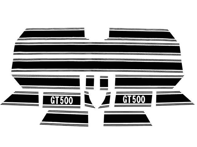 Lower Body Side Stripe Kit, G.T. 500, Black