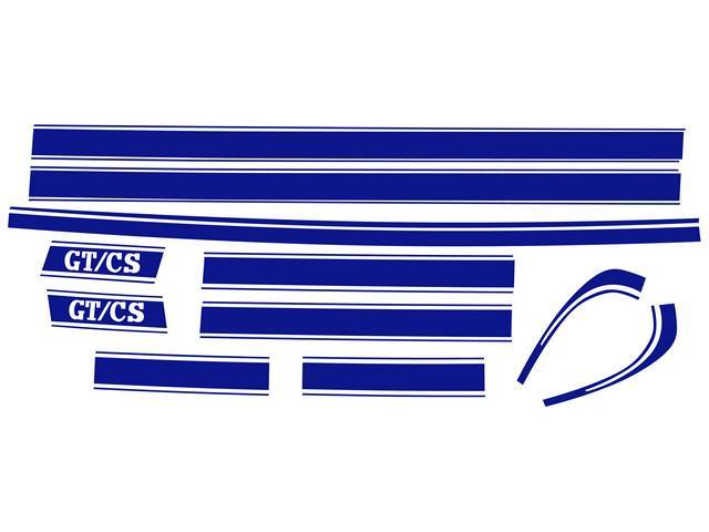 Lower Body Side Stripe Kit, GT/CS, Dark Blue, non-reflective