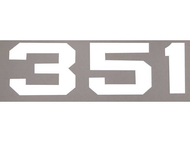 Hood Decals, 351, White