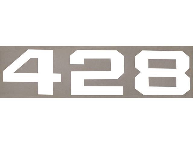 Hood Decals, 428, White