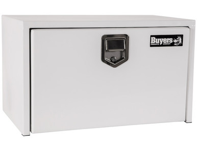 Buyers White Steel Underbody Truck Tool Box with Paddle Latch 18 Inches Deep