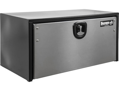 Buyers Black Steel Underbody Truck Tool Box with Stainless Steel Door 24 Inches Deep