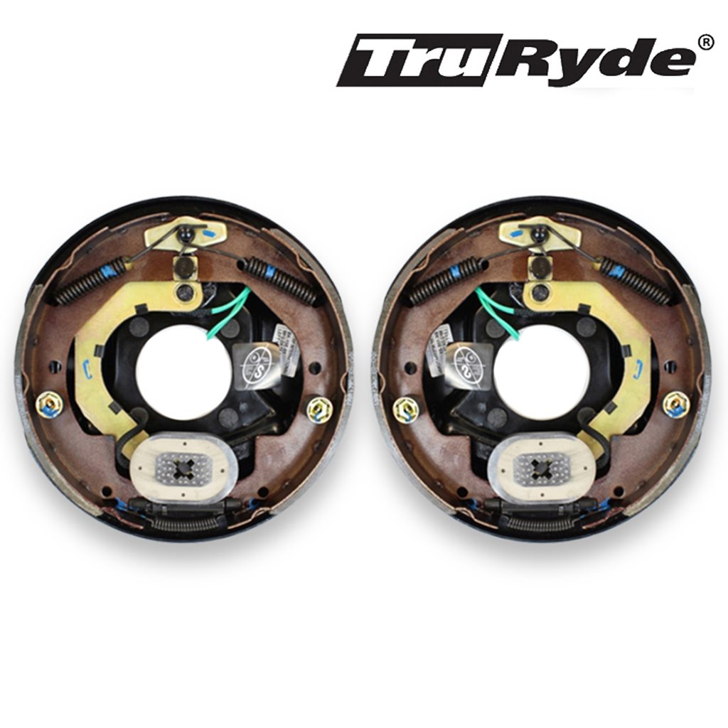 Pair of 10" x 2 1/4" TruRyde Electric Brake Assemblies for 3,500 lbs. Trailer Axles No hardware - 23158-LITE