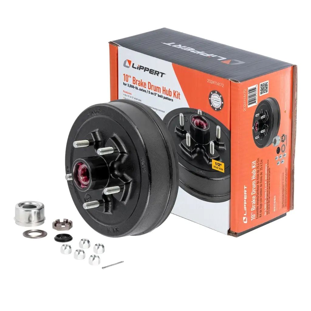 Lippert 10" Brake Hub Complete Kit with Installed Bearings, 3,500-lb. Axles - 2024114172