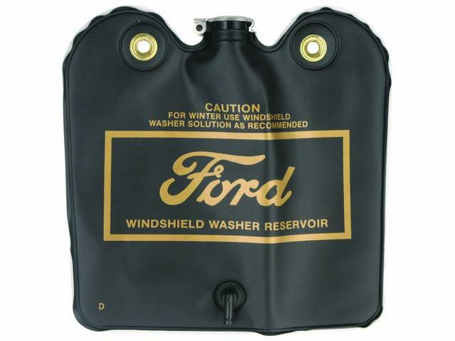 Windshield Washer Bag Reservoir, FoMoCo, Flip Cap, Gold